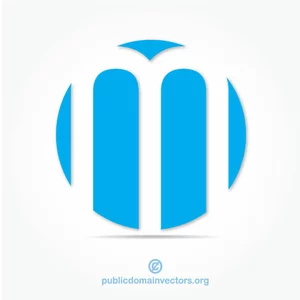 Logotyyppi sinisellä ympyrällä