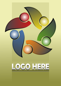 Vector clip art of pastel colored logo idea