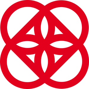 Rote Logo-Idee-Vektor-Bild