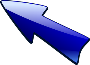 Blue arrow pointing up left vector image