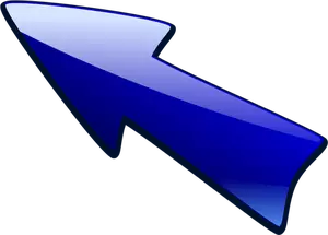 Голубая стрелка вверх левой векторное изображение