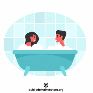 Man and woman in a bathtub