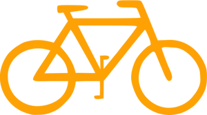 Keltainen polkupyörä siluetti vektori kuva