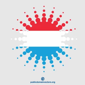 Luxembourg flag halftone shape