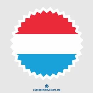 Etiqueta redonda da bandeira de Luxembourg