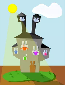 Vectorul miniaturi de desen animat monştri casa familiei