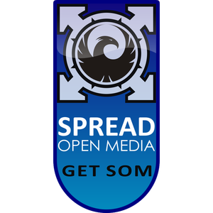 Get SOM spread open media sign vector image