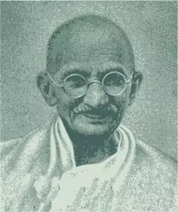 Vector drawing of portrait of Mahatma Gandhi