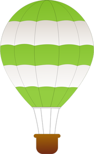 Garis horisontal hijau dan putih seni klip vektor balon udara panas