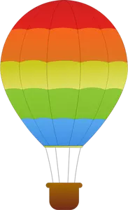 Horizontal green,red and blue stripes hot air balloon vector graphics