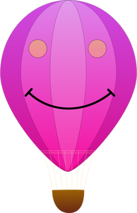 Imagen sonriente de vector globo rosado