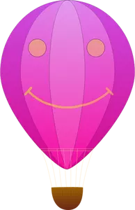 Pystysuuntainen vaaleanpunainen raidat kuumailmapallo vektori ClipArt