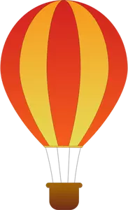 Illustration vectorielle de hot air balloon de rayures verticales rouges et jaunes