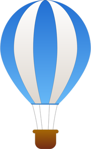 Vertikala blå och grå ränder varm luft ballong vektorgrafik