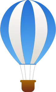 Verticale blauw en grijs strepen hete lucht ballon vectorafbeeldingen