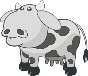 Vector illustraties van grijze koe met vlekken