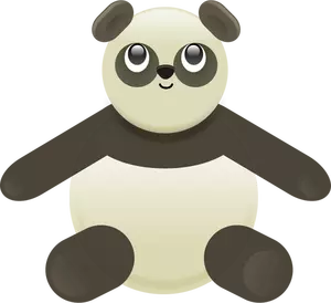 Imagem vetorial de panda preto e cinza de brinquedo