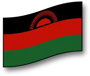 Drapeau Malawi ondulant vector image