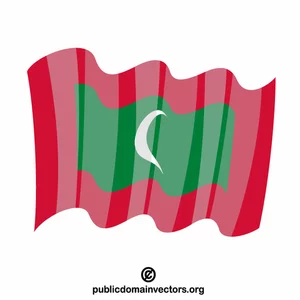 La bandera nacional de Maldivas