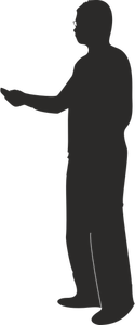 Illustration vectorielle silhouette d'homme présentant