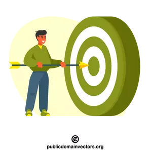 Man directing an arrow to the target