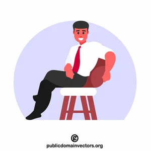 Entspannter Mann auf dem Stuhl