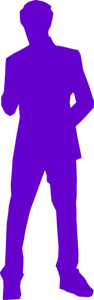 Uomo in tuta viola sagoma vector clip arte
