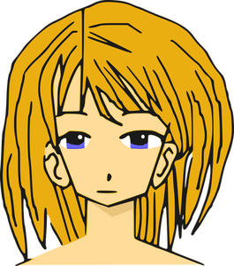 Blonde manga girl vector illustration