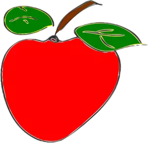 Ilustración vectorial de manzana en forma extraña