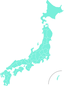 Hartă albastru din Japonia