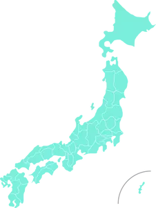 Blå kart over Japan