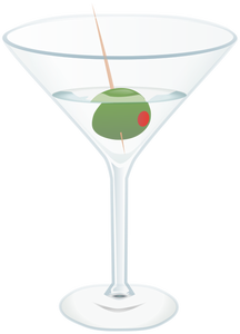 Glass of Martini cocktail vector graphics
