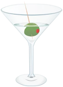Glas van Martini cocktail vectorafbeeldingen