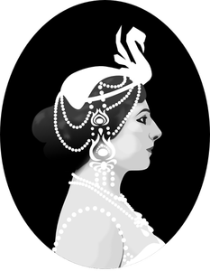 Mata Hari side portrait vector image