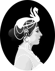 Mata Hari siden portrett vektor image