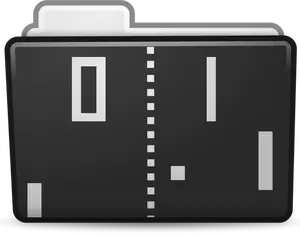 ClipArt vettoriali di icona cartella nero e grigio