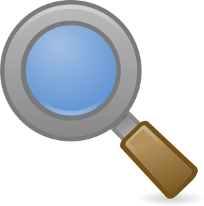 Vector image of system search icon with brown handle