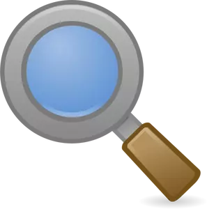 Immagine di vettore dell'icona di ricerca di sistema con manico marrone