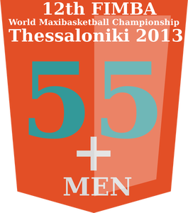 55+ FIMBA championship logo idea vektori kuva