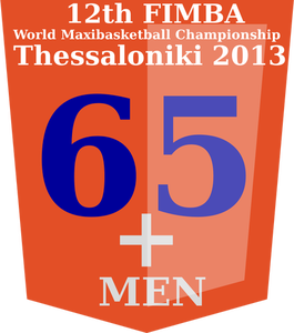 65 + FIMBA kampioenschap logo idee vectorafbeeldingen