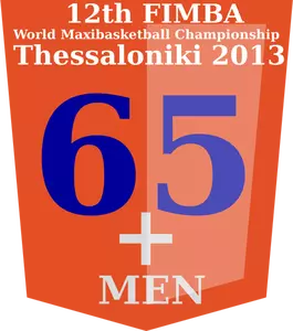 65 + FIMBA Mistrzostwa logo pomysł grafika wektorowa