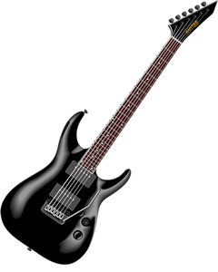 Guitarra con seis cuerdas vector de la imagen