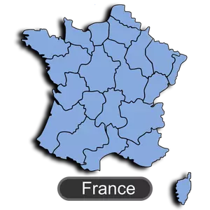 Podział administracyjny Francji wektorowej