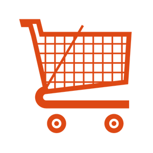 Supermarket trolley vector icon