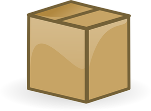 Vektör çizim kapalı kahverengi karton kutu