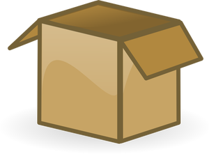Vector tekening van open bruin kartonnen doos