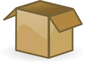 Dibujo de la caja de cartón marrón abierta vectorial