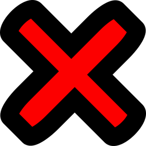 Red cross NO vector icon