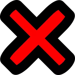 Red cross NO vector icon