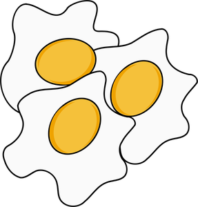 Vector image of three eggs sunny side up